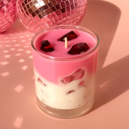 Handcrafted Soy Wax Strawberry Iced Latte Candle
